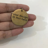 25pcs 30mm Bronze Stainless Steel Charms - Custom Text - Beads Charms
