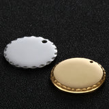 25pcs/lot 25mm Round Disc Bracelet Charms with Fringe Hole 1.2mm