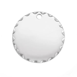 25pcs/lot 25mm Round Disc Bracelet Charms with Fringe Hole 1.2mm