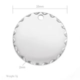 25pcs/lot 25mm Round Disc Bracelet Charms with Fringe Hole 1.2mm