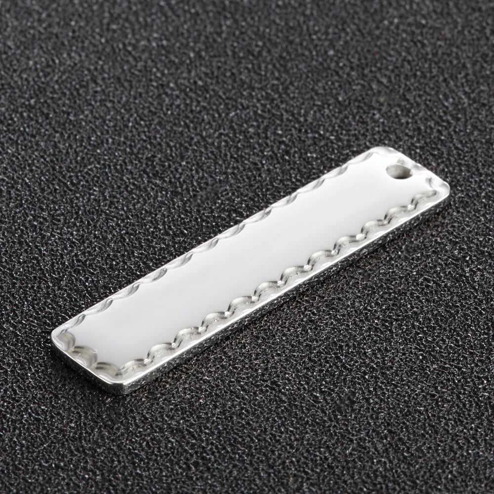 Rectangle Tags with Hammered Fringe, 25pcs/lot