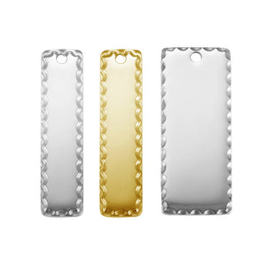 Rectangle Tags with Hammered Fringe, 25pcs/lot