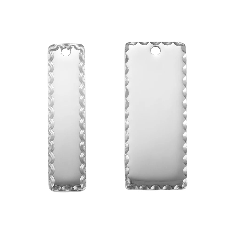 Rectangle Tags with Hammered Fringe, 25pcs/lot