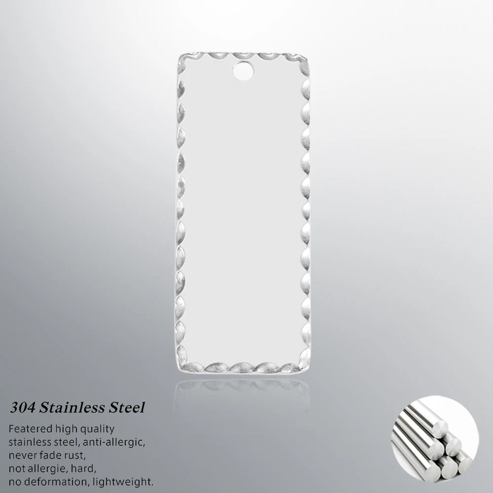 Rectangle Tags with Hammered Fringe, 25pcs/lot