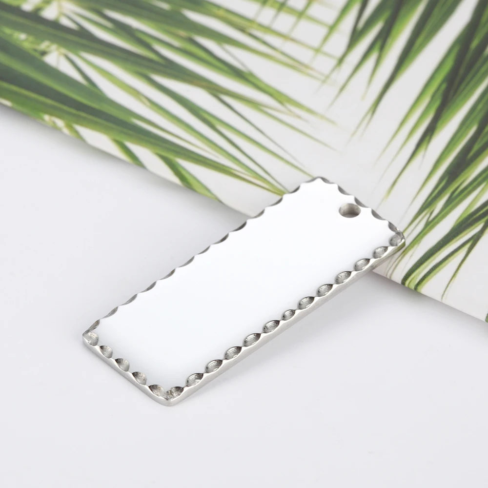 Rectangle Tags with Hammered Fringe, 25pcs/lot