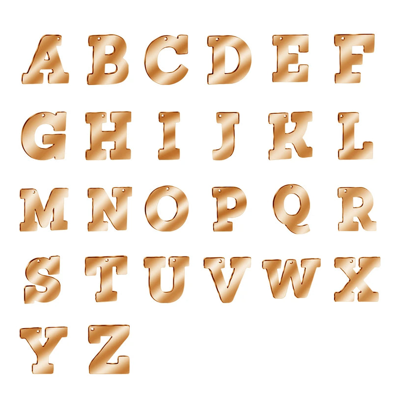 26pcs Stainless Steel A-Z Alphabet Initial Charms Pendant Jewelry Making