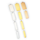Stainless Steel Rectangle Tags Laser Engraved Logo Text Bracelet Tag Pendant