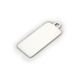Stainless Steel Rectangle Tags Laser Engraved Logo Text Bracelet Tag Pendant