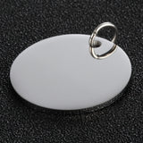 Mirror Polished Blank Charm, Round Tag Stainless Steel Bracelet Keychain Tag