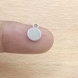 50pcs 6mm Logo Engrave Stainless Steel Circle Tags