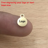 50pcs 6mm Logo Engrave Stainless Steel Circle Tags