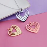 Heart Pendant Necklace Charm Stainless Steel 34mm x 35.5mm