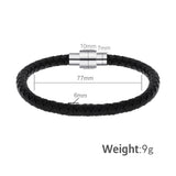 5pcs/lot Leather Bracelet Chain, Men's 6mm Widthness Leather Chain