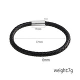 5pcs/lot Leather Bracelet Chain, Men's 6mm Widthness Leather Chain