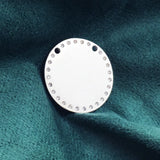 5pcs/lot Round Stainless Steel Pendant Stone Charms - Jewelry Making Accessories