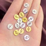 MYLONGINGCHARM 8.5mm A-Z Letter Beads DIY Initial Charms Stainless Steel