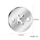 MYLONGINGCHARM 8.5mm A-Z Letter Beads DIY Initial Charms Stainless Steel