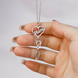 Feet Necklace Birthstone Mom Necklace Mothers Gift