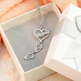 Feet Necklace Birthstone Mom Necklace Mothers Gift
