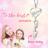 Feet Necklace Birthstone Mom Necklace Mothers Gift
