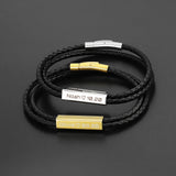 Love Date and Bracelet Stainless steel Leather Man Bracelet