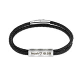 Love Date and Bracelet Stainless steel Leather Man Bracelet