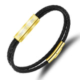 Love Date and Bracelet Stainless steel Leather Man Bracelet