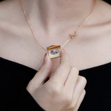 MYLONGINGCHARM Envelope Pendant Necklace with Your Message or Photo