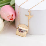 MYLONGINGCHARM Envelope Pendant Necklace with Your Message or Photo
