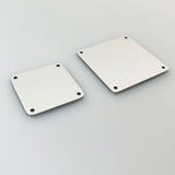 10pcs Stainless Steel Square Tag Laser Engraved Logo Plate 4 Holes 30x30mm