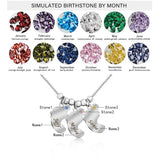 Personalized Baby Feet Name Necklace with Birthstone Mother Necklace