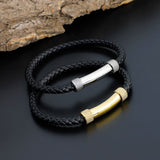 Personalized Men Bracelet with Custom Text Date - 4mm Braided Bracelet