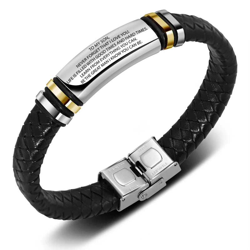Custom Men Bracelet - Personalized Stainless Steel Gift