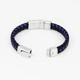 Personalized Family Names Men Bracelet Braided Leather Stainless Steel Beads