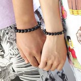 Personalized Magnetic Couples Bracelets Matte Stone Beaded