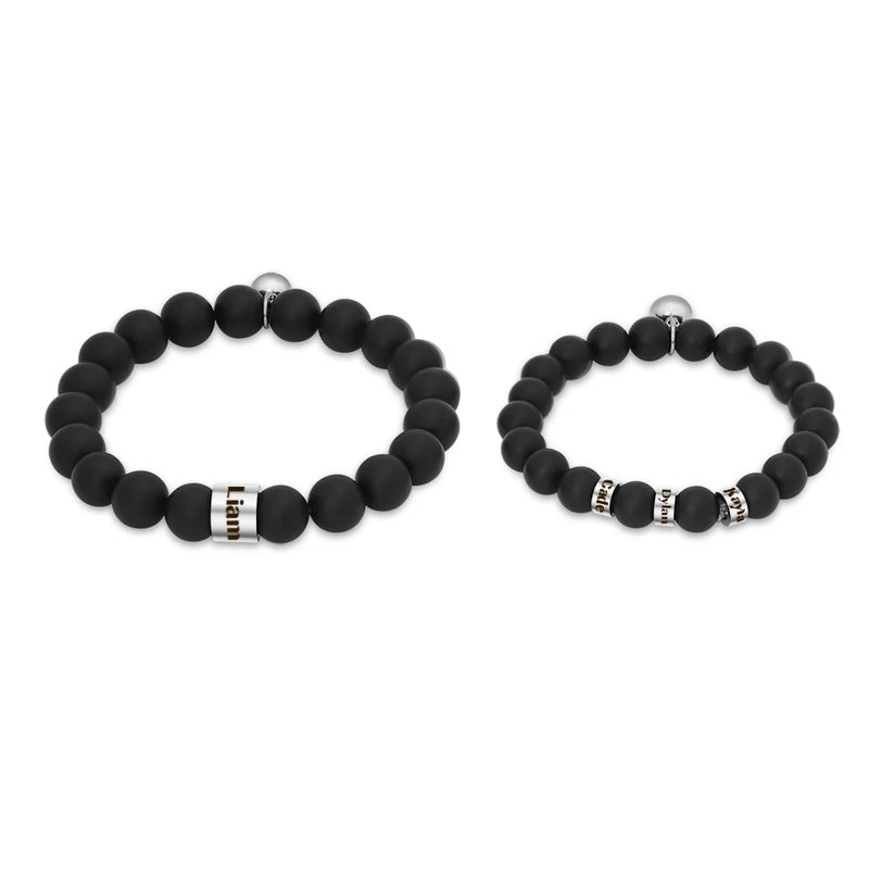 Personalized Magnetic Couples Bracelets Matte Stone Beaded