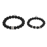 Personalized Magnetic Couples Bracelets Matte Stone Beaded