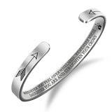Stamped Quotes Cuff Bangle Bracelet for Daughter and Granddaughter