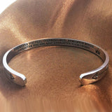 Stamped Quotes Cuff Bangle Bracelet for Daughter and Granddaughter