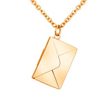 Envelope Necklace with Love you Card in Rosegold Steel