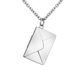 Envelope Necklace with Love you Card in Rosegold Steel