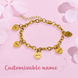 Personalized Women Hearts Bracelet with Names