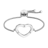 Personalized Heart Bracelet with Your Name Love Date Adjustable Women Jewelry