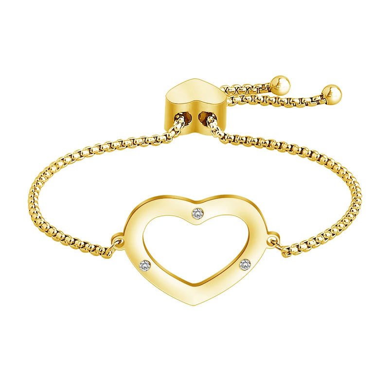 Personalized Heart Bracelet with Your Name Love Date Adjustable Women Jewelry