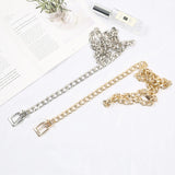 Metal Chain Belt Silver Waistband for Dress Jeans Pants