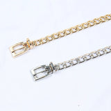 Metal Chain Belt Silver Waistband for Dress Jeans Pants