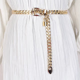 Metal Chain Belt Lock Pendant Waist Chain Silver Body Dress Mini Woman