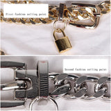 Metal Chain Belt Lock Pendant Waist Chain Silver Body Dress Mini Woman