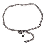 Metal Chain Belt Lock Pendant Waist Chain Silver Body Dress Mini Woman