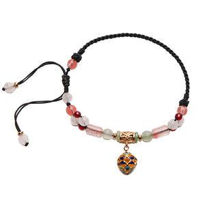 Nature Stones Vintage Women Anklets Chains, Summer Fashionable Brass Bell Anklet